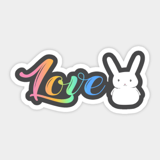 Gradient bunny love Sticker